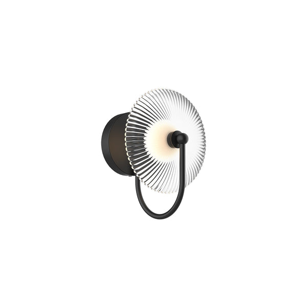 Alora - WV417801MBCR - LED Wall Sconce - Hera - Brushed Gold/Clear Ribbed Glass|Matte Black/Clear Ribbed Glass from Lighting & Bulbs Unlimited in Charlotte, NC