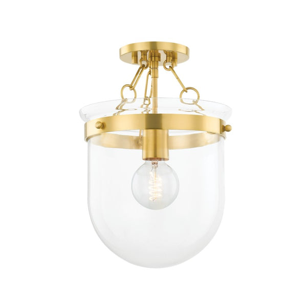 Mitzi - H763601-AGB - One Light Semi Flush Mount - Dunbar - Aged Brass from Lighting & Bulbs Unlimited in Charlotte, NC