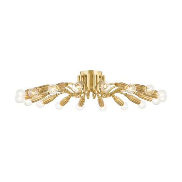 Hudson Valley - 5932-AGB - 18 Light Semi Flush Mount - Barney - Aged Brass from Lighting & Bulbs Unlimited in Charlotte, NC