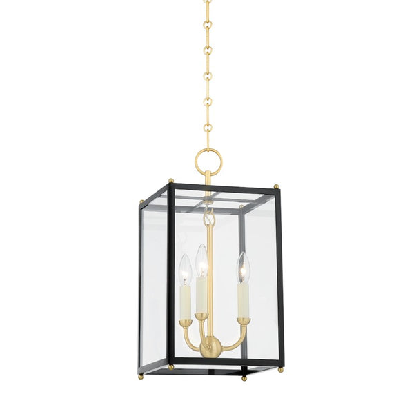 Hudson Valley - MDS1200-AGB/DBL - Three Light Lantern - Chaselton - Aged Brass from Lighting & Bulbs Unlimited in Charlotte, NC