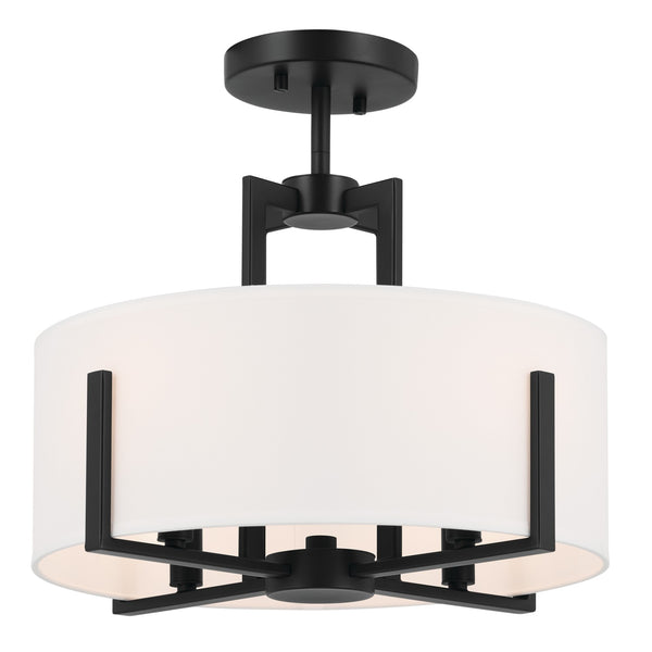 Kichler - 52591BK - Four Light Semi Flush Mount - Malen - Black from Lighting & Bulbs Unlimited in Charlotte, NC