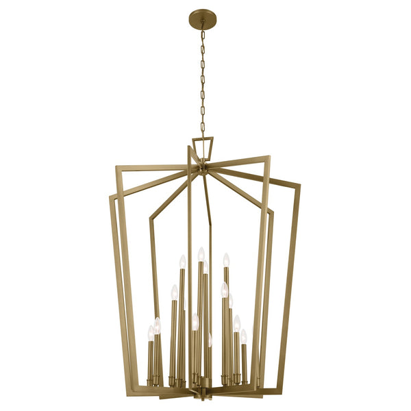 Kichler - 43499NBR - 16 Light Foyer Pendant - Abbotswell - Natural Brass from Lighting & Bulbs Unlimited in Charlotte, NC