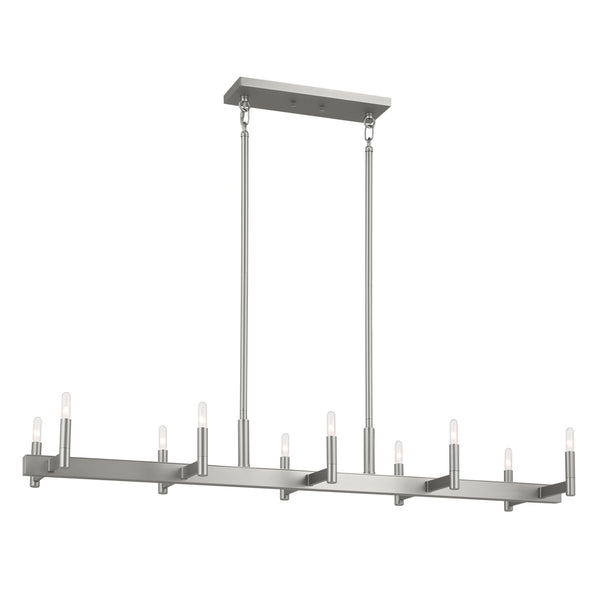 Kichler - 52614SN - Ten Light Linear Chandelier - Erzo - Satin Nickel from Lighting & Bulbs Unlimited in Charlotte, NC