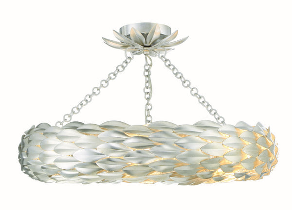 Crystorama - 536-SA_CEILING - Six Light Semi Flush Mount - Broche - Antique Silver from Lighting & Bulbs Unlimited in Charlotte, NC