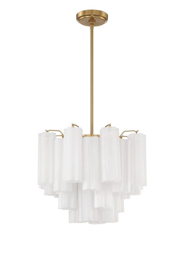 Crystorama - ADD-300-AG-WH - Four Light Chandelier - Addis - Aged Brass from Lighting & Bulbs Unlimited in Charlotte, NC