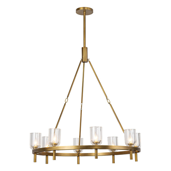Alora - CH338836VBCC - Eight Light Chandelier - Lucian - Vintage Brass/Clear Crystal from Lighting & Bulbs Unlimited in Charlotte, NC