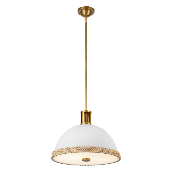 Alora - PD331016MWVB - Two Light Pendant - Doral - Matte White/Vintage Brass from Lighting & Bulbs Unlimited in Charlotte, NC