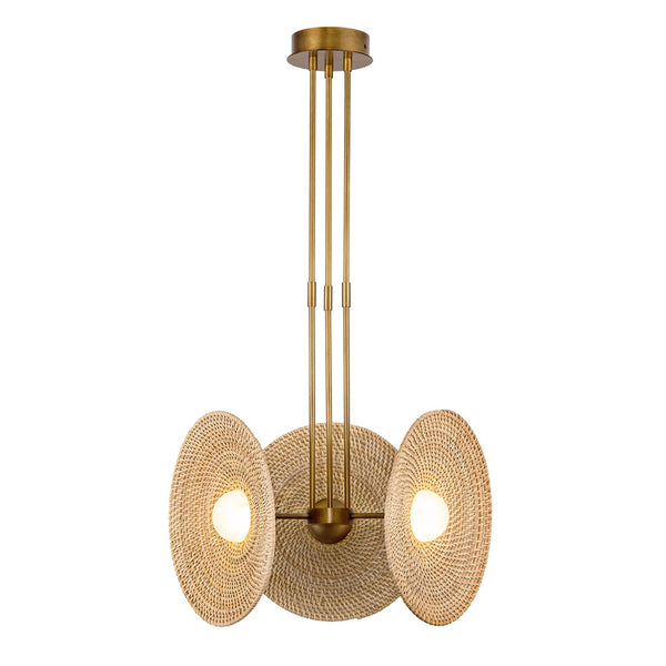 Alora - PD350318VBWO - LED Pendant - Harbour - Vintage Brass/Woven Rattan from Lighting & Bulbs Unlimited in Charlotte, NC