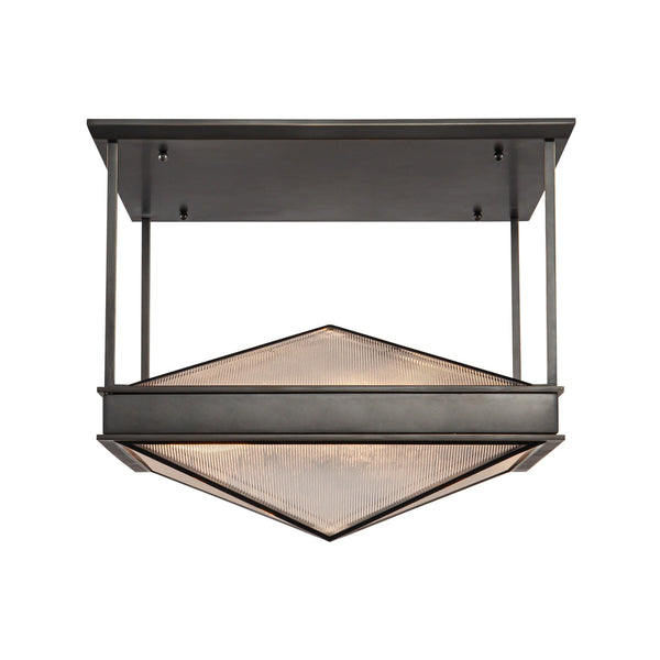 Alora - SF332919UBCR - Four Light Semi Flush Mount - Cairo - Urban Bronze/Clear Ribbed Glass from Lighting & Bulbs Unlimited in Charlotte, NC