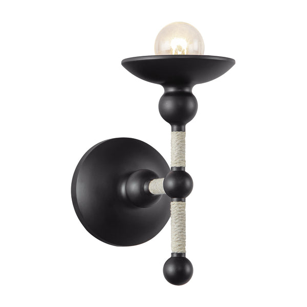Alora - WV343104MBCN - One Light Wall Sconce - Nadine - Matte Black/Natural Cotton from Lighting & Bulbs Unlimited in Charlotte, NC