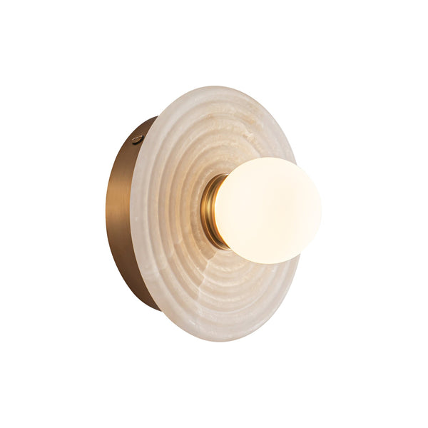 Alora - WV346006VBAR - LED Vanity - Dahlia - Vintage Brass/Alabaster from Lighting & Bulbs Unlimited in Charlotte, NC