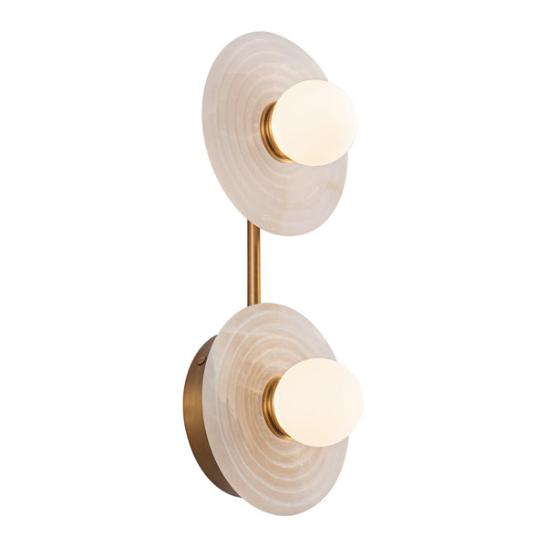 Alora - WV346214VBAR - LED Vanity - Dahlia - Vintage Brass/Alabaster from Lighting & Bulbs Unlimited in Charlotte, NC