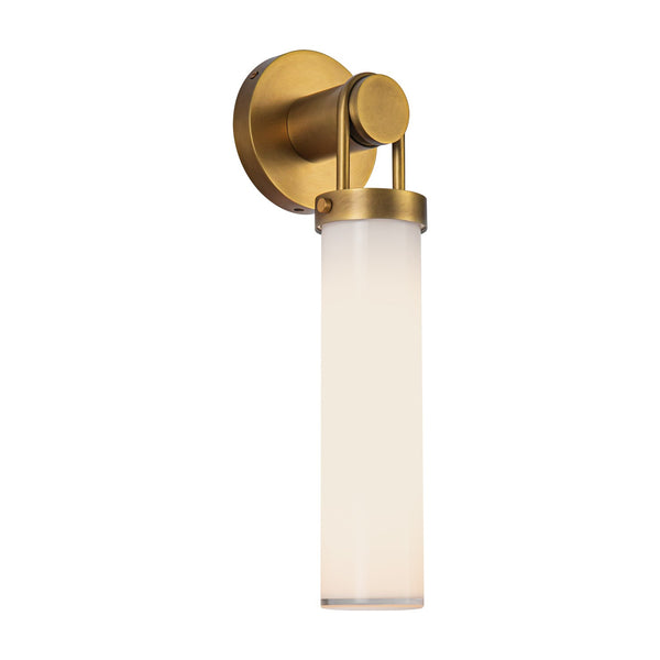 Alora - WV355116VBGO - One Light Wall Sconce - Wynwood - Vintage Brass/Glossy Opal Glass from Lighting & Bulbs Unlimited in Charlotte, NC