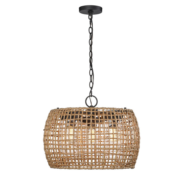 Golden - 1067-O3P NB-MAW - Three Light Outdoor Pendant - Piper - Natural Black from Lighting & Bulbs Unlimited in Charlotte, NC