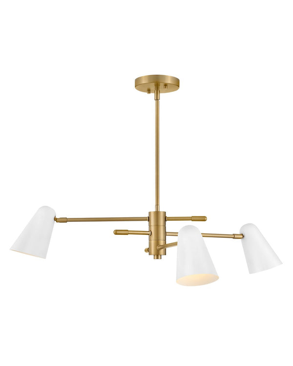 Lark - 83543LCB-MW - LED Chandelier - Birdie - Lacquered Brass with Matte White accents from Lighting & Bulbs Unlimited in Charlotte, NC