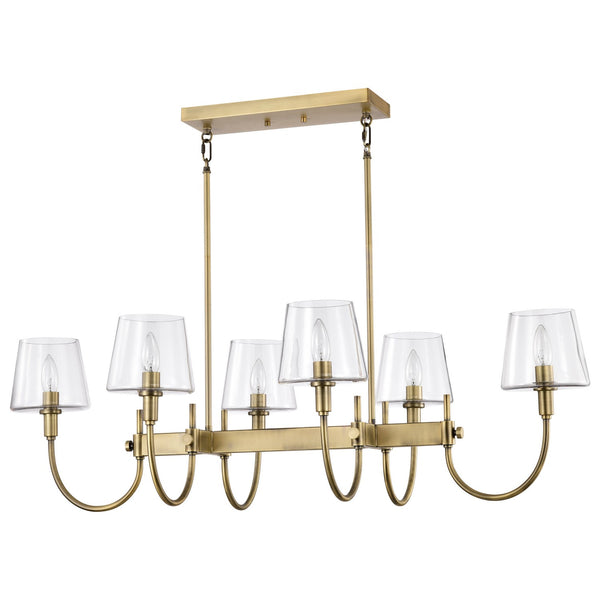 Nuvo Lighting - 60-7887 - Six Light Island Pendant - Brookside - Vintage Brass from Lighting & Bulbs Unlimited in Charlotte, NC