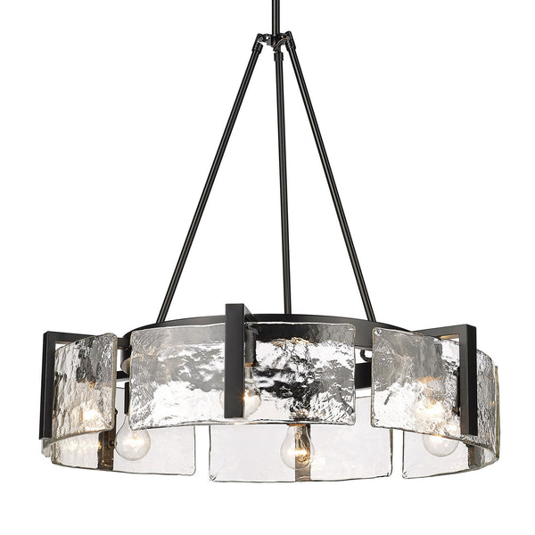 Golden - 3164-6 BLK-HWG - Six Light Chandelier - Aenon - Matte Black from Lighting & Bulbs Unlimited in Charlotte, NC