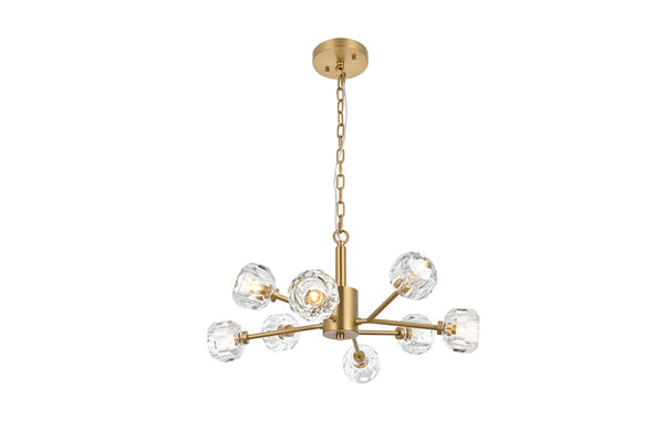 Elegant Lighting - 3509D24G - Eight Light Pendant - Graham - Gold And Clear from Lighting & Bulbs Unlimited in Charlotte, NC