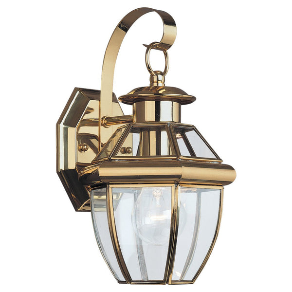 Generation Lighting - 8037-02 - One Light Outdoor Wall Lantern - Lancaster - Polished Brass from Lighting & Bulbs Unlimited in Charlotte, NC