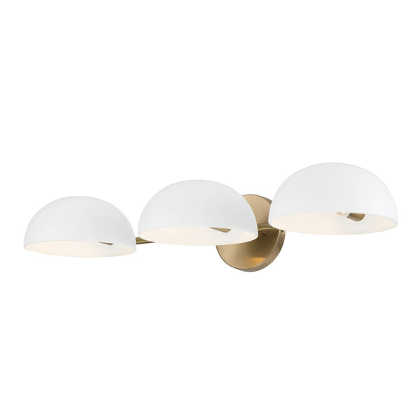 Capital Lighting - 151431AW - Three Light Vanity - Reece - Aged Brass and White from Lighting & Bulbs Unlimited in Charlotte, NC
