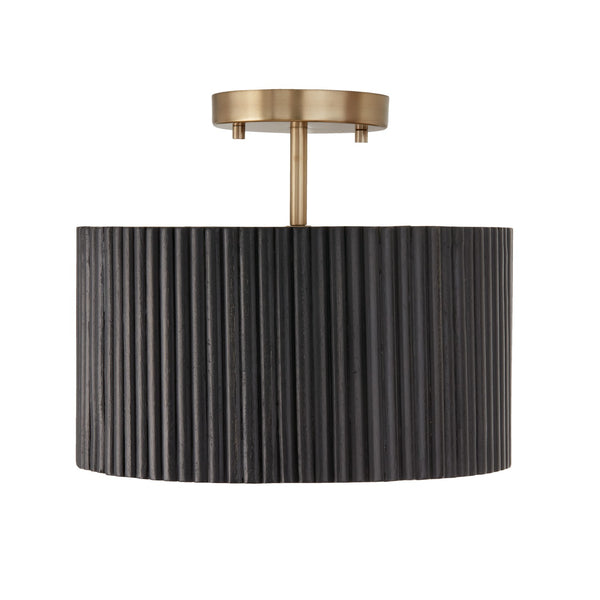 Capital Lighting - 250711KR - One Light Semi-Flush Mount - Donovan - Black Stain and Matte Brass from Lighting & Bulbs Unlimited in Charlotte, NC