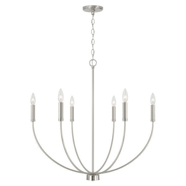 Capital Lighting - 452161BN - Six Light Chandelier - Ansley - Brushed Nickel from Lighting & Bulbs Unlimited in Charlotte, NC
