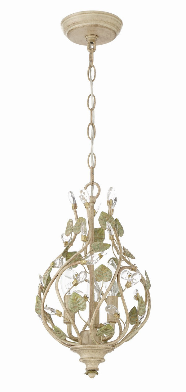 Crystorama - 4845-CT - Three Light Mini Chandelier - Josie - Champagne Green Tea from Lighting & Bulbs Unlimited in Charlotte, NC
