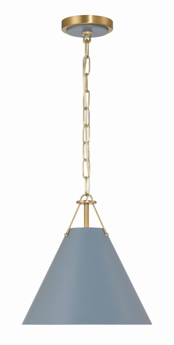 Crystorama - XAV-B8301-VG-BL - One Light Mini Pendant - Xavier - Vibrant Gold / Blue from Lighting & Bulbs Unlimited in Charlotte, NC