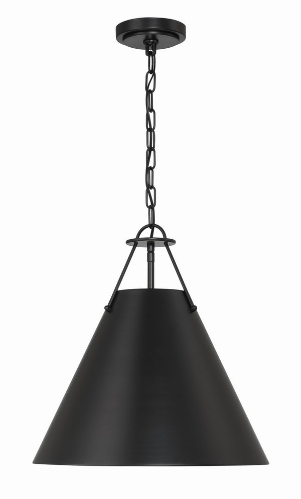 Crystorama - XAV-B8305-MK - Three Light Pendant - Xavier - Matte Black from Lighting & Bulbs Unlimited in Charlotte, NC