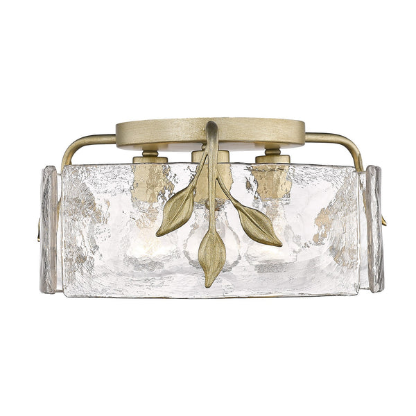 Golden - 3160-FM WG-HWG - Three Light Flush Mount - Calla WG - White Gold from Lighting & Bulbs Unlimited in Charlotte, NC