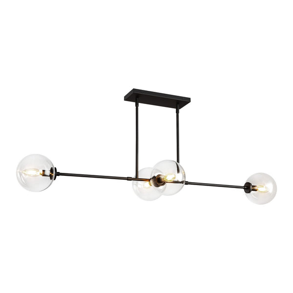 Alora - LP549448MBCL - Four Light Linear Pendant - Cassia - Matte Black/Clear Glass from Lighting & Bulbs Unlimited in Charlotte, NC