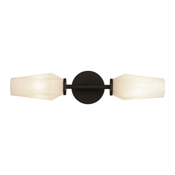Alora - WV424720MBOP - Two Light Wall Vanity - Krysta - Matte Black/Opal Glass from Lighting & Bulbs Unlimited in Charlotte, NC