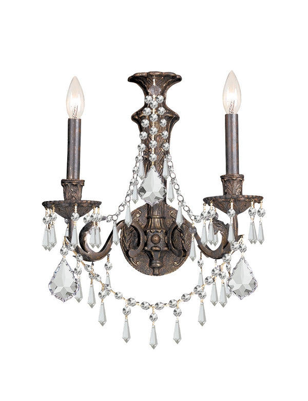 Crystorama - 5162-EB-CL-MWP - Two Light Wall Mount - Vanderbilt - English Bronze from Lighting & Bulbs Unlimited in Charlotte, NC