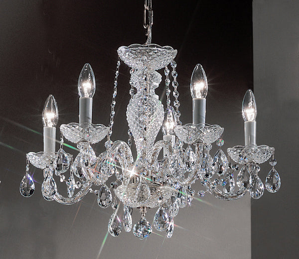 Classic Lighting - 8235 CH I - Five Light Chandelier - Monticello - Chrome from Lighting & Bulbs Unlimited in Charlotte, NC