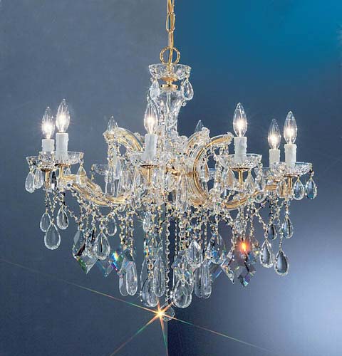 Classic Lighting - 8358 GP C - Eight Light Chandelier - Rialto Contemporary - Gold Color Plated from Lighting & Bulbs Unlimited in Charlotte, NC