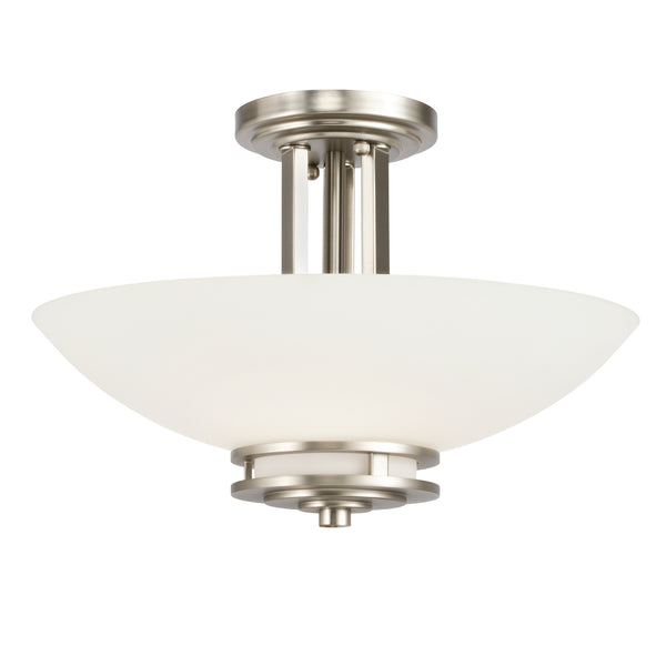Kichler - 3674NI - Two Light Semi Flush Mount - Hendrik - Brushed Nickel from Lighting & Bulbs Unlimited in Charlotte, NC