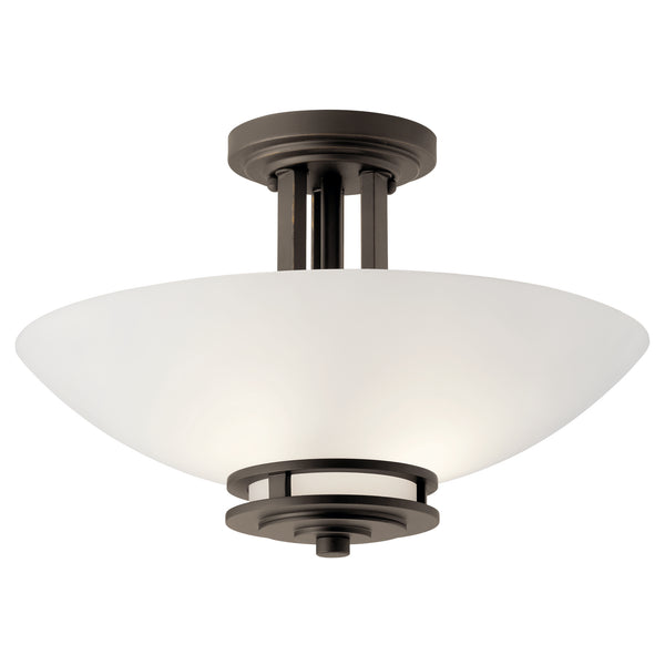 Kichler - 3674OZ - Two Light Semi Flush Mount - Hendrik - Olde Bronze from Lighting & Bulbs Unlimited in Charlotte, NC