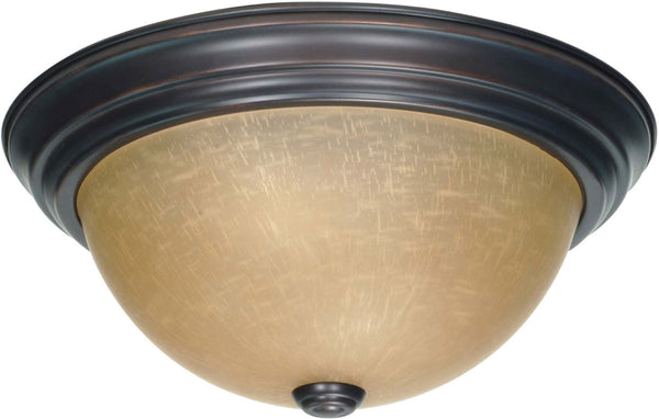 Nuvo Lighting - 60-1256 - Two Light Flush Mount - Mahogany Bronze / Champagne from Lighting & Bulbs Unlimited in Charlotte, NC
