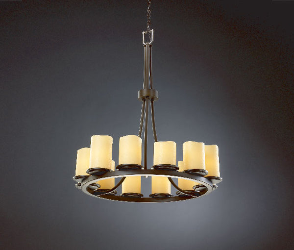 Justice Designs - CNDL-8763-14-AMBR-DBRZ - 12 Light Chandelier - CandleAria - Dark Bronze from Lighting & Bulbs Unlimited in Charlotte, NC