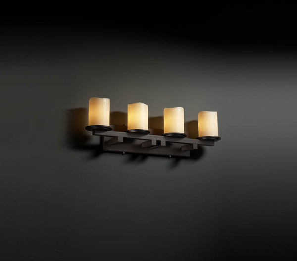 Justice Designs - CNDL-8774-14-CREM-DBRZ - Four Light Bath Bar - CandleAria - Dark Bronze from Lighting & Bulbs Unlimited in Charlotte, NC