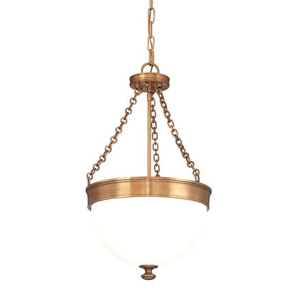Hudson Valley - 324-AGB - Three Light Pendant - Barrington - Aged Brass from Lighting & Bulbs Unlimited in Charlotte, NC