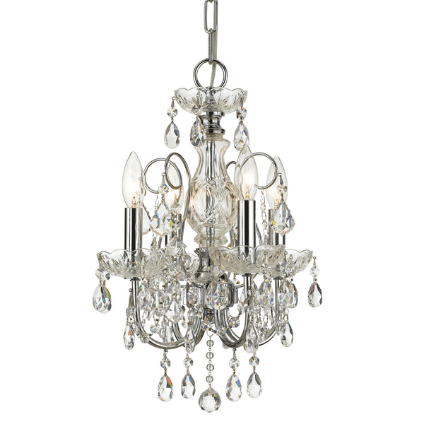 Crystorama - 3224-CH-CL-SAQ - Four Light Mini Chandelier - Imperial - Polished Chrome from Lighting & Bulbs Unlimited in Charlotte, NC
