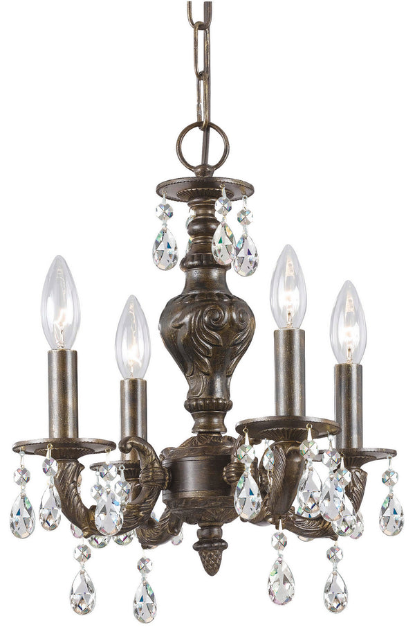 Crystorama - 5024-VB-CL-MWP - Four Light Mini Chandelier - Paris Market - Venetian Bronze from Lighting & Bulbs Unlimited in Charlotte, NC