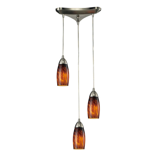 ELK Home - 110-3ES - Three Light Pendant - Milan - Satin Nickel from Lighting & Bulbs Unlimited in Charlotte, NC