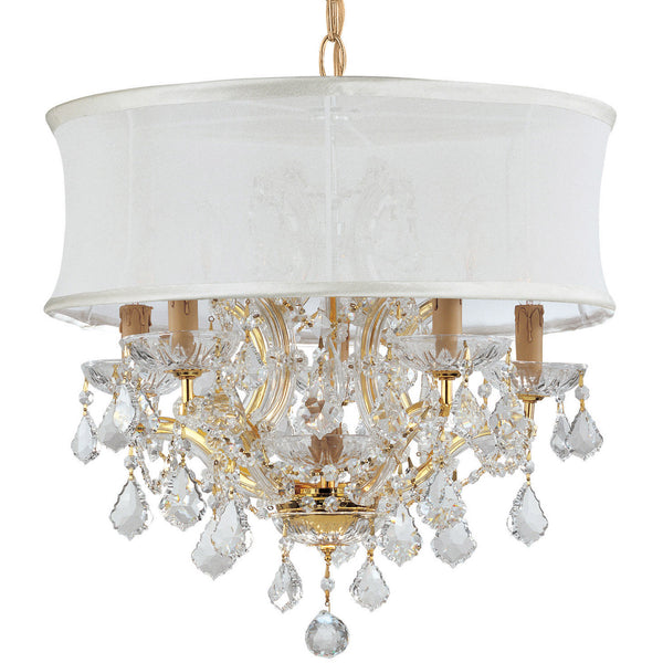 Crystorama - 4415-GD-SMW-CLQ - Six Light Chandelier - Brentwood - Gold from Lighting & Bulbs Unlimited in Charlotte, NC