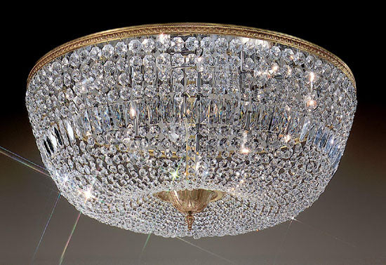 Classic Lighting - 52036 OWB I - 12 Light Flush/Semi-Flush Mount - Crystal Baskets - Olde World Bronze from Lighting & Bulbs Unlimited in Charlotte, NC