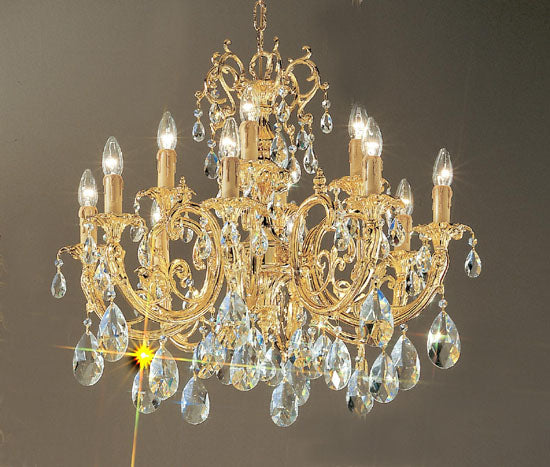Classic Lighting - 5712 G - 12 Light Chandelier - Princeton - Gold Plate from Lighting & Bulbs Unlimited in Charlotte, NC