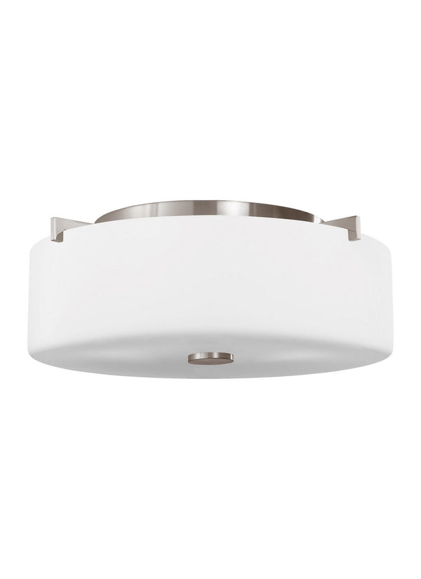 Generation Lighting - FM313BS - Two Light Flush Mount - Sunset Drive - Brushed Steel from Lighting & Bulbs Unlimited in Charlotte, NC