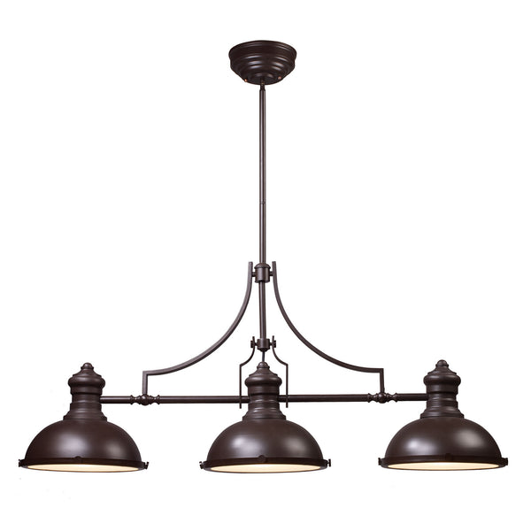 ELK Home - 66135-3 - Three Light Linear Chandelier - Chadwick - Oiled Bronze from Lighting & Bulbs Unlimited in Charlotte, NC