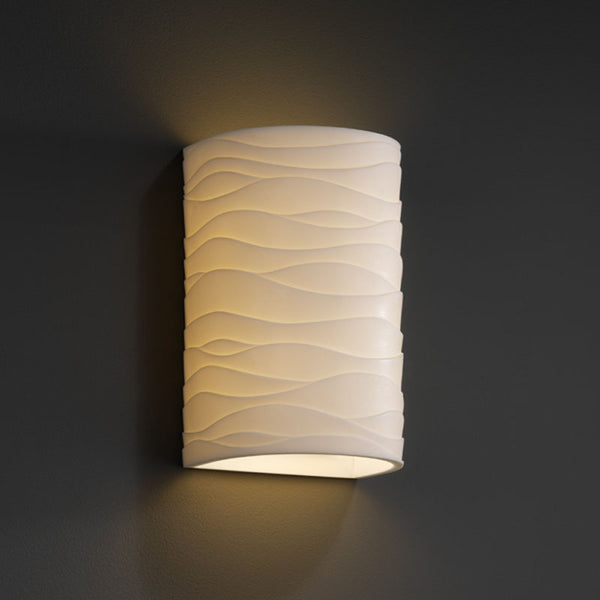 Justice Designs - PNA-1265W-WAVE - Lantern - Porcelina - Faux Porcelain Resin from Lighting & Bulbs Unlimited in Charlotte, NC